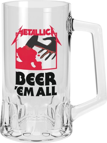 Metallica Bier 'Em All Půllitr transparentní