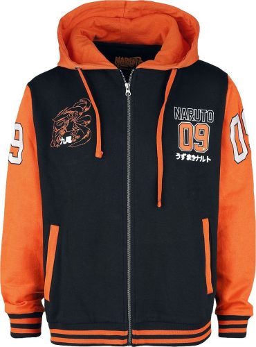 Naruto Varsity Mikina s kapucí na zip cerná/oranžová