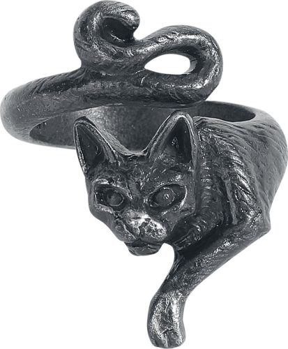 Alchemy Gothic Le Chat Noir Ring Prsten černá