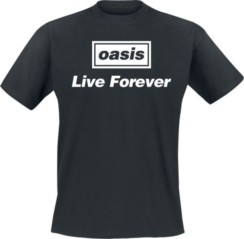 Oasis Live Forever Title Tričko černá