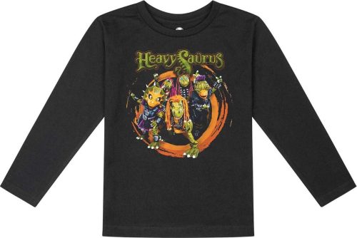 Heavysaurus Metal-Kids - Rock 'n Rarr detské tricko - dlouhý rukáv černá