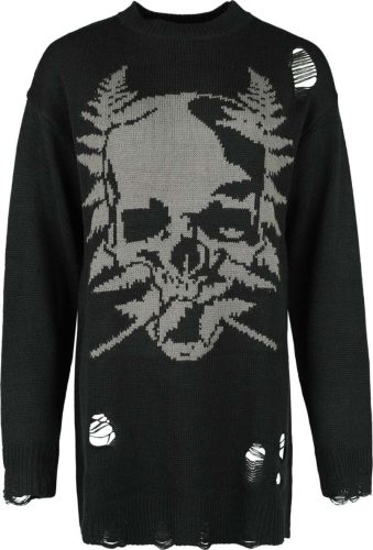 KIHILIST by KILLSTAR Cause Fear Knit Sweater Pletený svetr černá