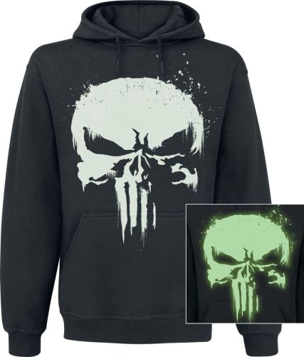 The Punisher Glow In The Dark Skull Mikina s kapucí černá