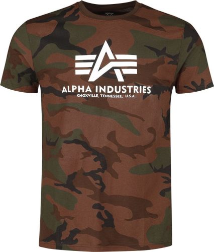 Alpha Industries Kamufláž tričko BASIC Tričko hnědá