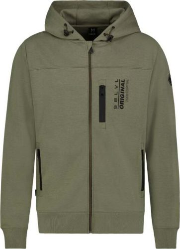 Sublevel Mens Sweatjacket Mikina s kapucí na zip olivová