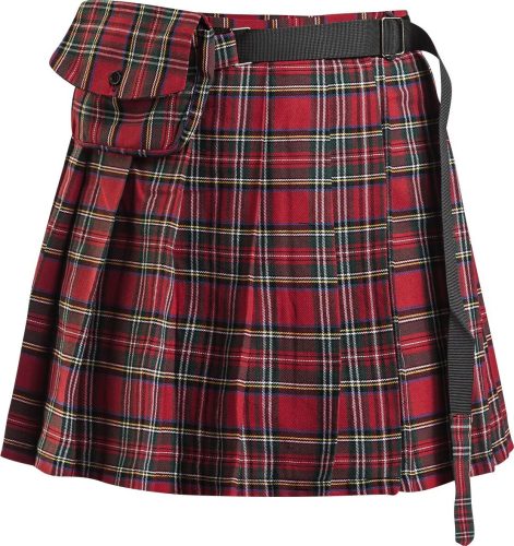 Banned Alternative Kilt Check It Out Sukně červená