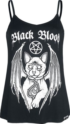 Black Blood by Gothicana Top s démonickou kočkou Dámský top černá