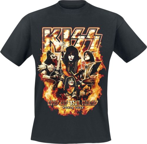 Kiss EOTR Tour 2023 On Fire Tričko černá