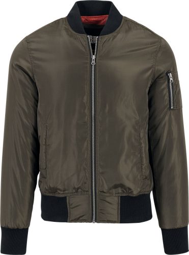 Urban Classics Dvoubarevní bomber Bunda olivová/cerná