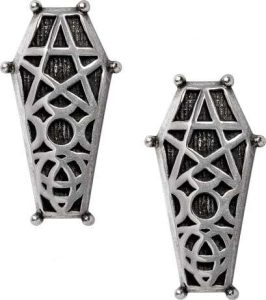 Alchemy Gothic Náramek Hex Coffin náušnice stríbrná