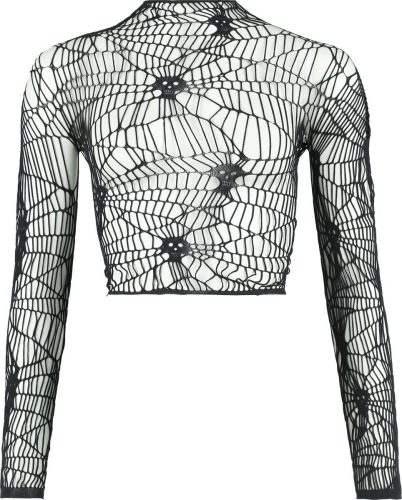 KIHILIST by KILLSTAR Webs Grasp Long Sleeve Top Dámské tričko s dlouhými rukávy černá