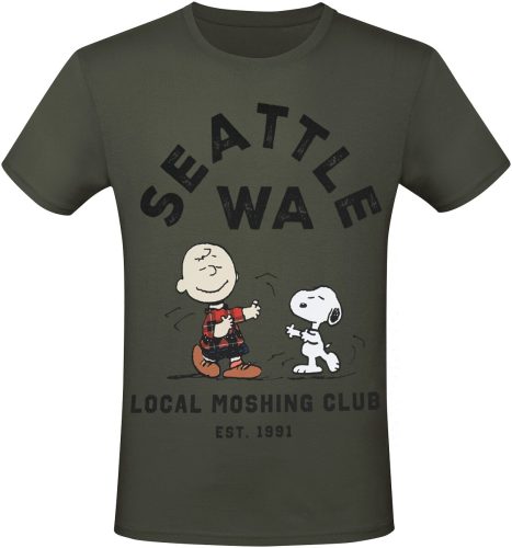 Peanuts SEATTLE WA - Local Moshing Club Tričko khaki