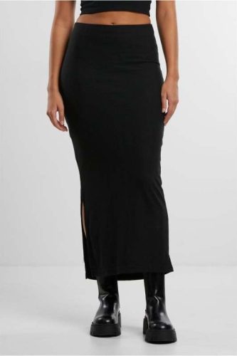 Urban Classics Ladies Rib High Slit Skirt Maxi sukně černá