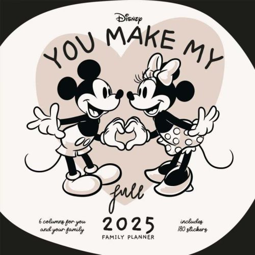 Mickey & Minnie Mouse Rodinný kalendář 2025 Nástenný kalendář vícebarevný