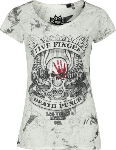 Five Finger Death Punch Skull Dámské tričko bílá/šedá