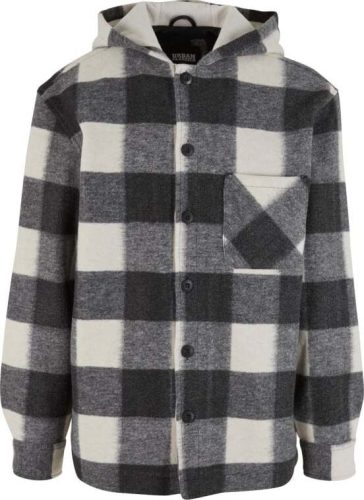 Urban Classics Big Check Jacket With Hood Bunda cerná/špinave bílá