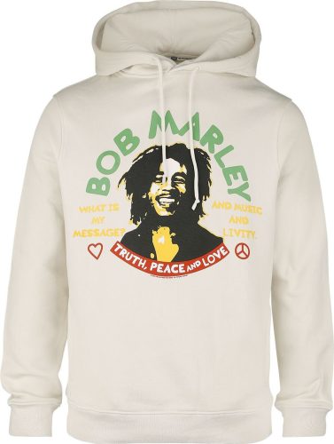 Bob Marley Truth Peace & Love Mikina s kapucí písková