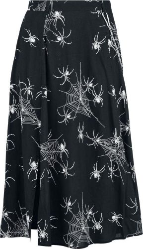 Hell Bunny Grungy Spider Skirt Sukně cerná/bílá