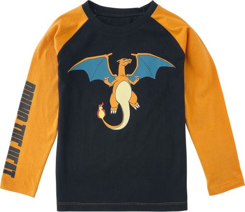 Pokémon Kids - Charizard - Bring The Heat detské tricko - dlouhý rukáv cerná/oranžová