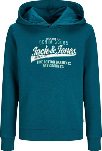 Jack & Jones Junior Tepláková mikina JJELogo 2Col detská mikina s kapucí modrá