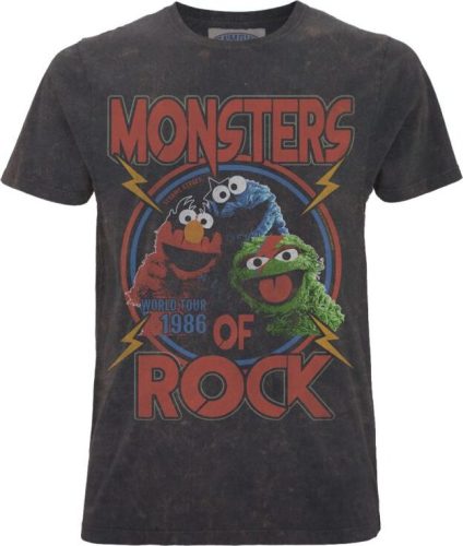 Sesame Street Famous Forever - Monsters Of Rock Tričko černá