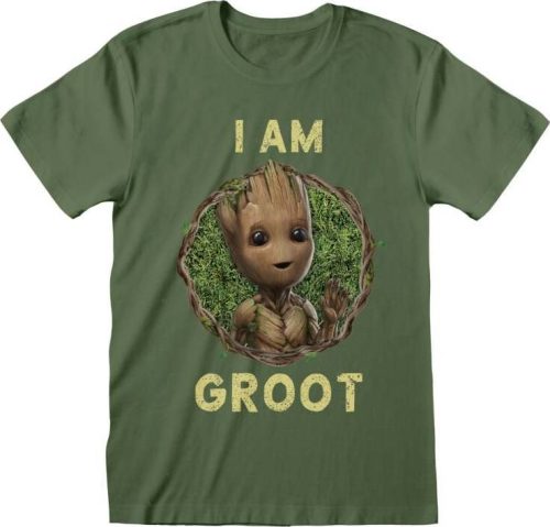 Strážci galaxie I Am Groot - Seventies Style Tričko olivová