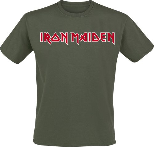 Iron Maiden Logo Tričko khaki