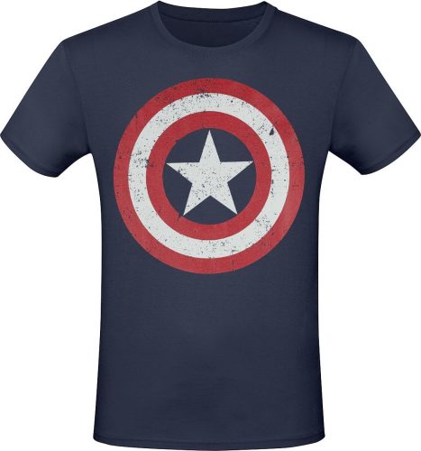 Captain America Shield Logo Tričko námořnická modrá