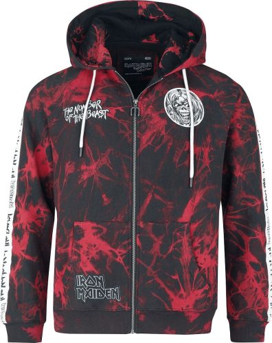 Iron Maiden EMP Signature Collection Mikina s kapucí na zip cerná/cervená