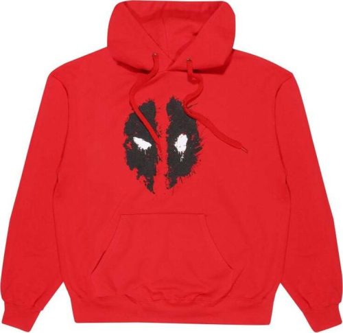 Deadpool Mask Splatter Mikina s kapucí červená