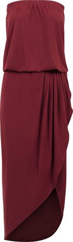 Urban Classics Ladies Viscose Bandeau Dress Šaty burgundská červeň