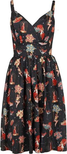 Voodoo Vixen Las Vegas Print Flare Dress Šaty vícebarevný