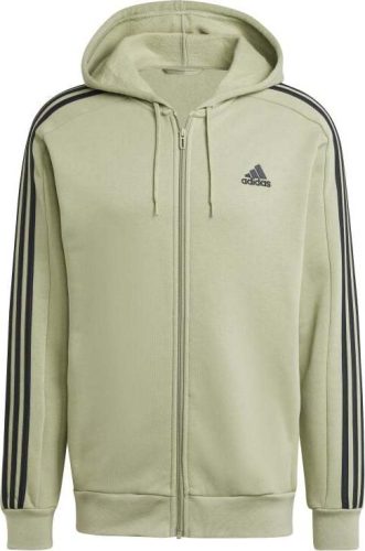 Adidas M 3S FL FZ HD Mikina s kapucí na zip olivová