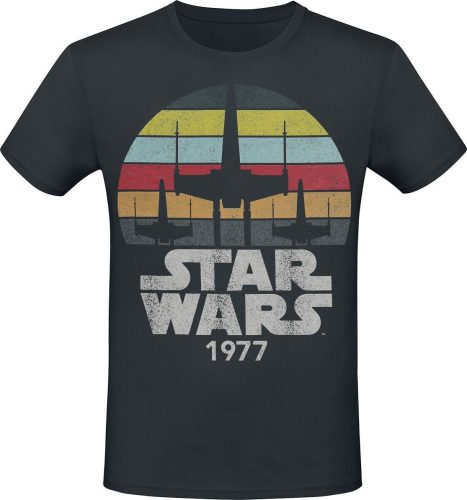 Star Wars Rainbow Retro Tričko černá