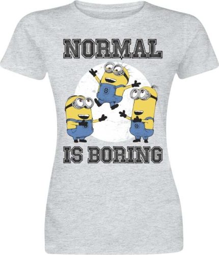 Minions Normal life is boring Dámské tričko šedá