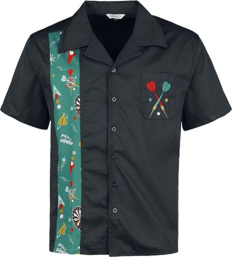 Banned Retro Darts Shirt Košile černá