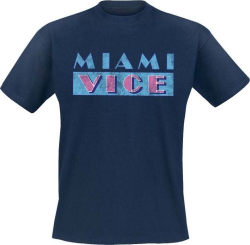 Miami Vice Miami Vice Distressed Logo Tričko námořnická modrá