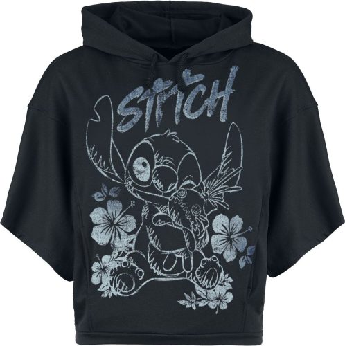 Lilo & Stitch Floral Stitch Dámská mikina s kapucí černá