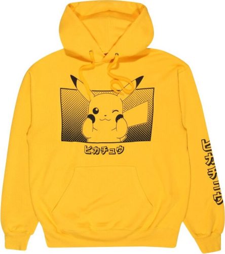 Pokémon Pikachu Katakana Mikina s kapucí žlutá