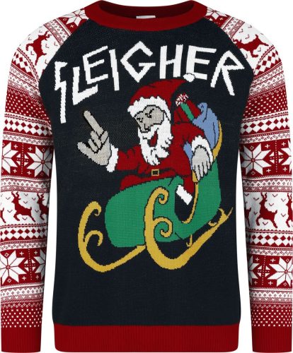 Ugly Christmas Sweater Sleigher Santa Pletený svetr vícebarevný