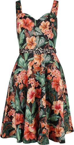 Voodoo Vixen Jungke Print Flare Dress Šaty vícebarevný