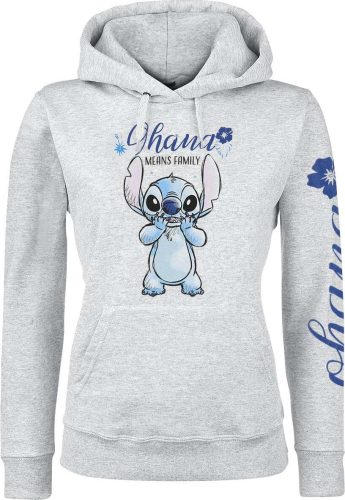 Lilo & Stitch Ohana Dámská mikina s kapucí šedá