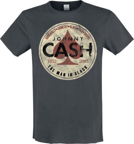 Johnny Cash Amplified Collection - The Man In Black Tričko charcoal