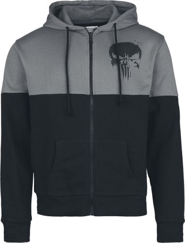 The Punisher Skull Mikina s kapucí na zip cerná/šedá