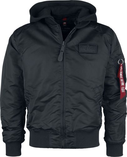 Alpha Industries Bunda MA-1 ZH s potiskem na zádech Zimní bunda cerná/bílá