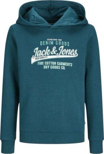 Jack & Jones Junior Tepláková mikina JJELogo 2Col detská mikina s kapucí zelená