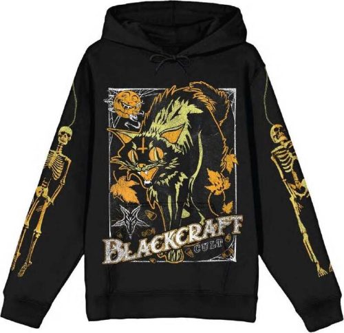 Blackcraft Cult Vintage Halloween Cat Hoodie Mikina s kapucí černá