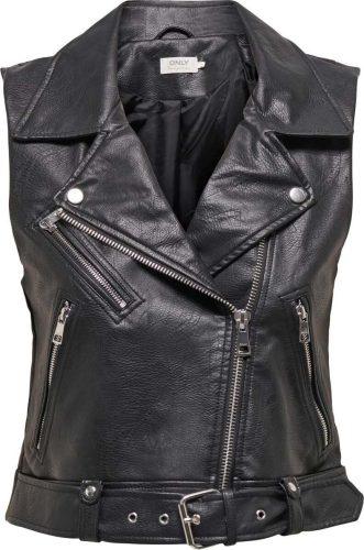 Only Onlvera Faux Leather Waistcoat Dámská vesta černá