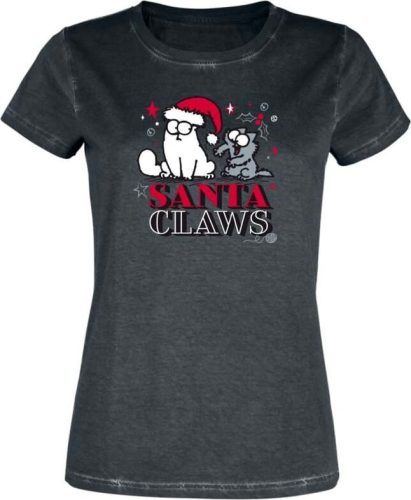 Simon's Cat Santa Claws Dámské tričko černá