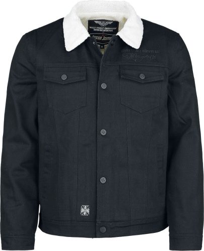 West Coast Choppers WCC Sherpa Lined Canvas Jacket Black Bunda černá